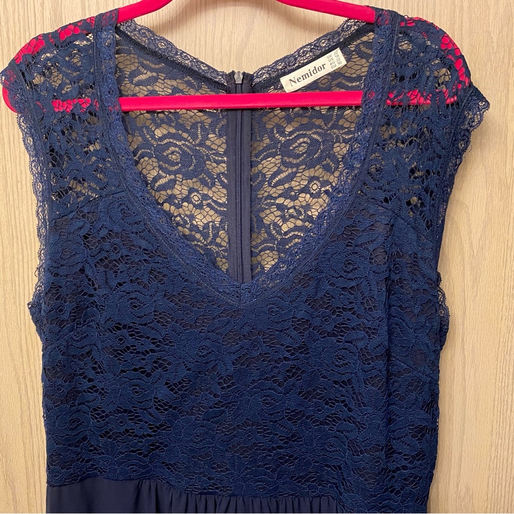 Long Tank Top Style Formal Dress with Lace Size 18